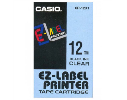 Páska Casio XR-12x1 (Čierny tlač / priesvitný podklad) (12mm)