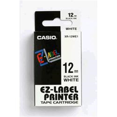 Páska Casio XR-12WE1 (Čierny tlač / biely podklad) (12mm)