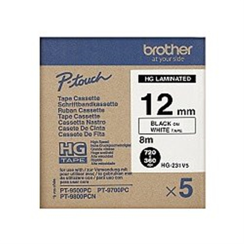 E-shop Páska Brother HGE231V5 - originálne (Čierny tlač / biely podklad)