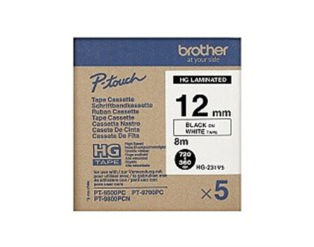Páska Brother HGE231V5 - originálne (Čierny tlač / biely podklad)
