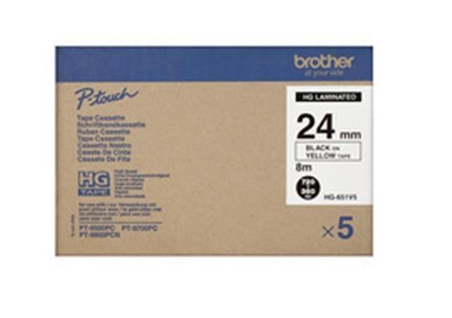 E-shop Páska Brother HG651 - originálne (Čierny tlač/žltý podklad)