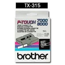 E-shop Páska Brother TX-315 - originálny (Biely tlač / čierny podklad)