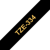 Páska Brother TZ-334 - originálne (Zlatý tlač / čierny podklad)