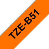 Páska Brother TZ-B51 - originálne (Čierny tlač / signálny oranžový podklad)
